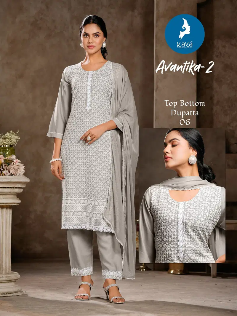 Kaya Avantika 2 Rayon Kurti Pant With Dupatta Collection